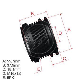 POLEA RUEDA LIBRE AUDI A3 SPORTBACK Q3 TT VOLKSWAGEN JETTA III JETTA IV POLO 5X16 038903119Q 07K903023A VKM03103