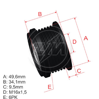 POLEA RUEDA LIBRE BMW 116I 118I 120I 16 TOURING 316TI X1 SDRIVE Z4 2.0 6X16