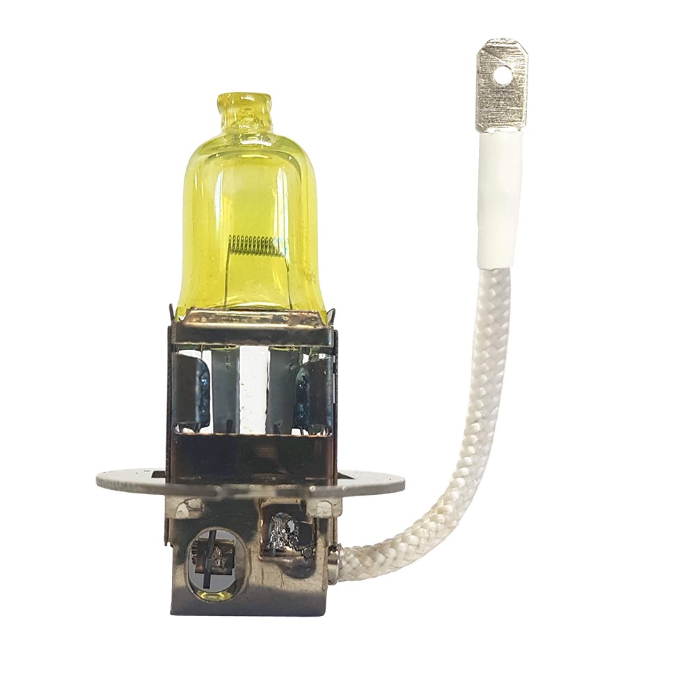 [28GL167] BOMBILLO HALOGENO H3 PK22S 12V FARO AMARILLO CAJA X UNIDAD