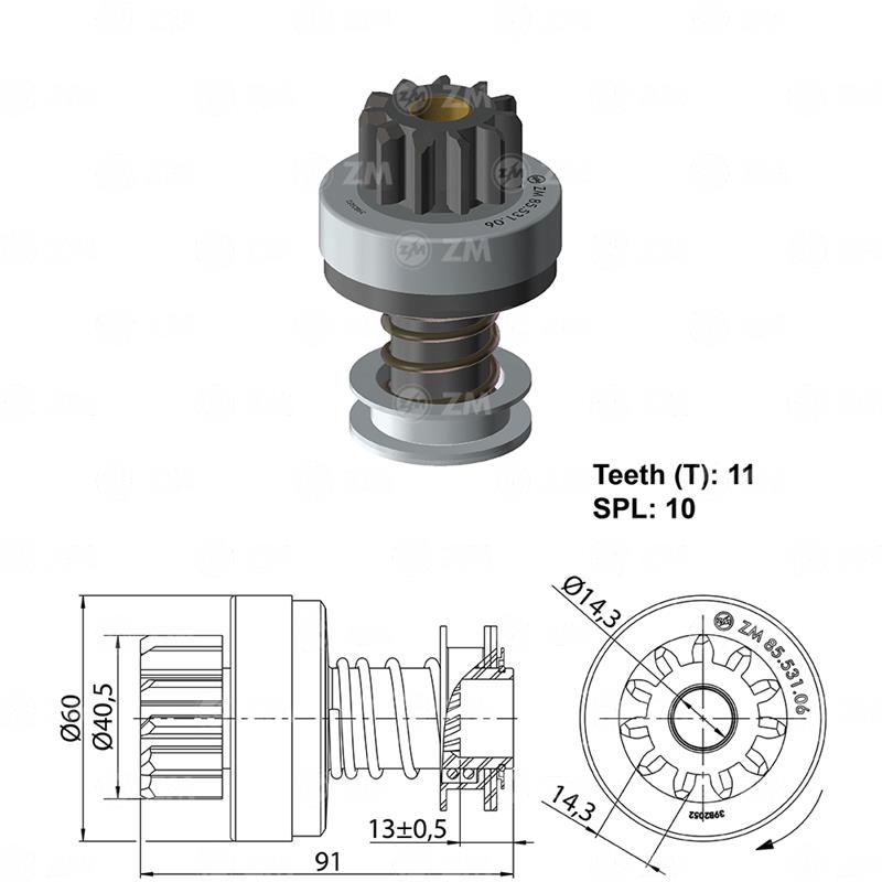 [858553106] BENDIX TRACTORES JOHN DEERE BOSCH 11D