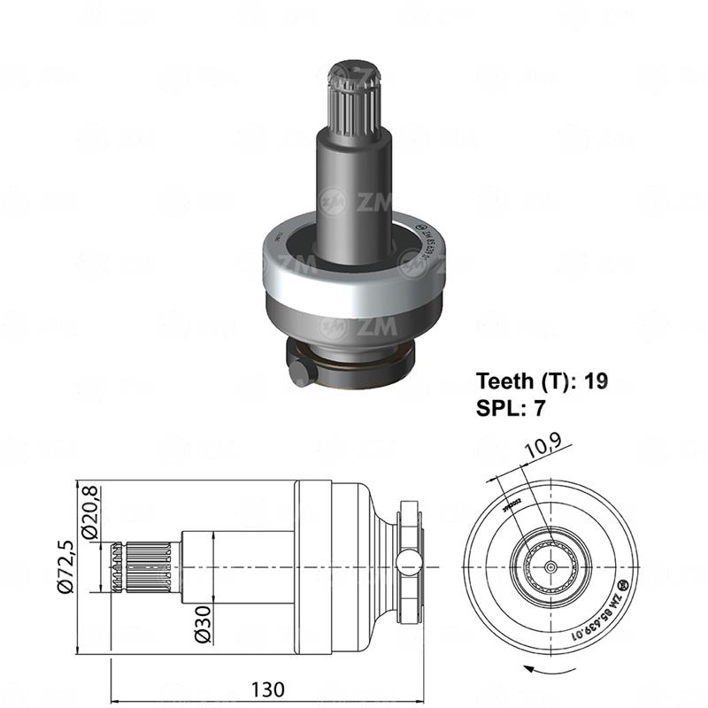 BENDIX RELACIONADO DAF SCANIA P230 P270 P310 R420 EURO 3 EURO 5 CON PIÑON 12839 DAF 1679152 6033AD5055 6033AD5078