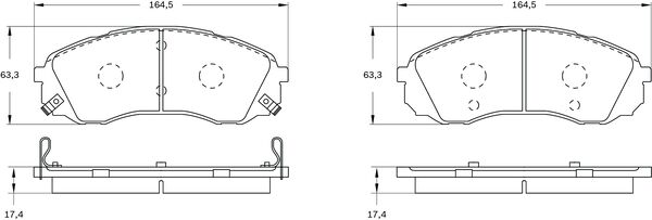 PASTILLA DE FRENO DEL NEW BLUE FMSI 8775-D1566 HYUNDAI H1 2010 - 06, KIA CARNIVAL 2010 - 06, KIA SEDONA 06  