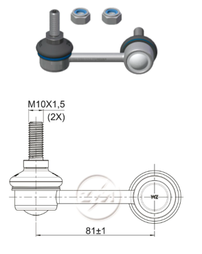 BIELETA BARRA ESTAB DEL MITSUBISHI ASX 2.0 2010-2022 LANCER 2.0 2010-2015 OUTLANDER 2.4 3.0 2002-2014 (L:81)