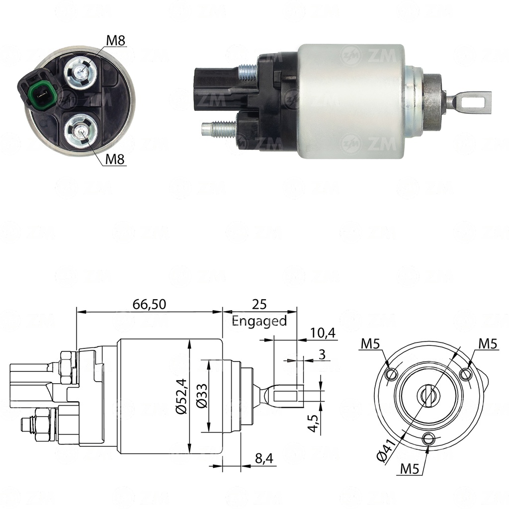 AUTOMATICO TOYOTA VIGO CON GUIA EN BASE EMBOLO 12V