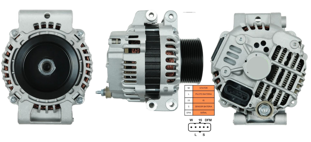 ALTERNADOR SCANIA 480 DX420 / 520 24V 100AMP P:8PK TIPO MITSUBISHI 20290