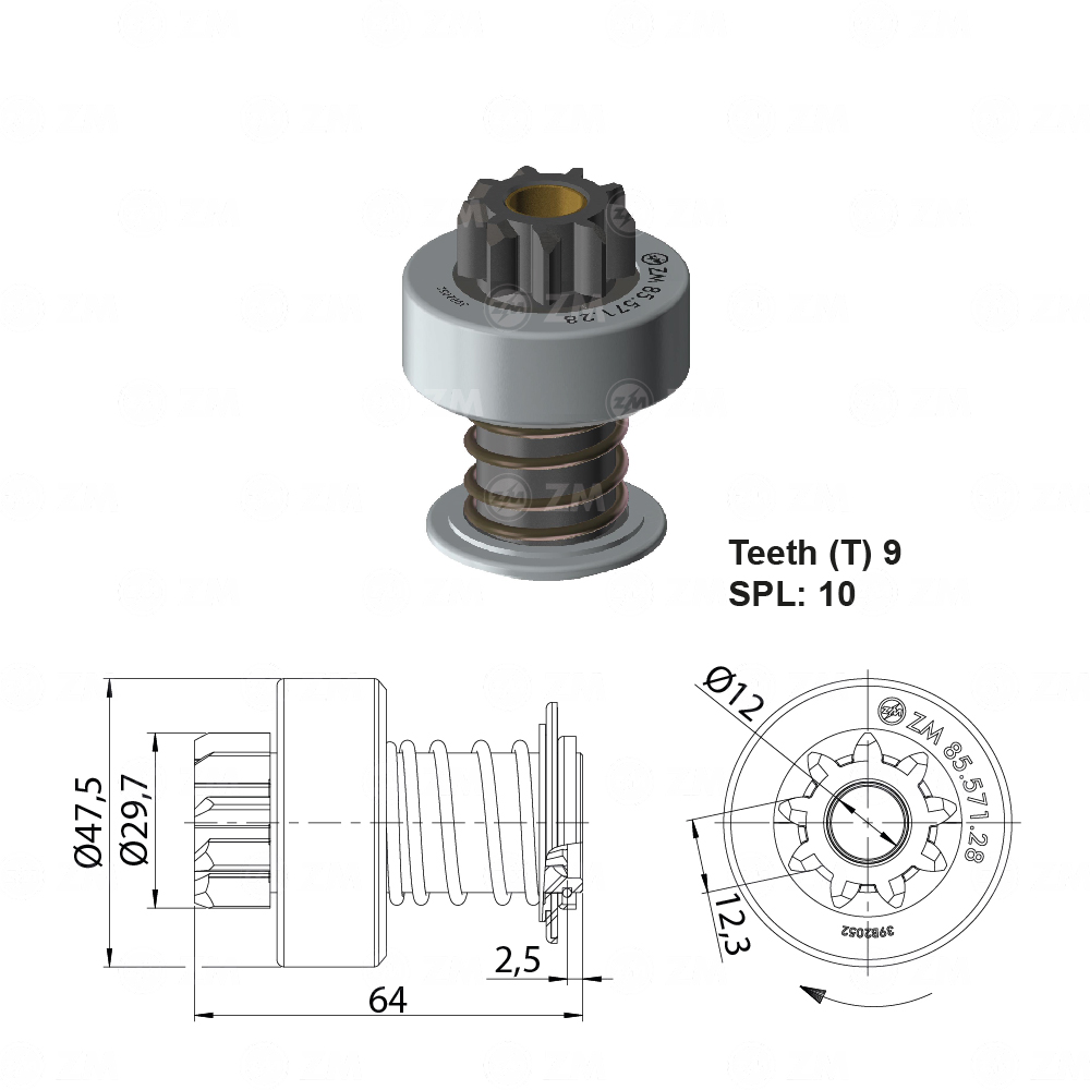 BENDIX BMW 318 PIÑON GRUESO 9D