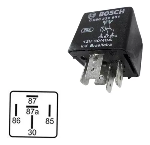 RELE 5P 12V 40AMP UNIVERSAL CONMUTABLE VEHICULO GE0001 0332209150