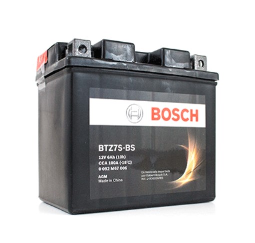 BATERIA BOSCH MOTOCICLETA M6/AGM 6 Ah - 100 CCA CAJA 5L-BS (100;5L-BS;D) L 113 AN 70 AL 105 CM