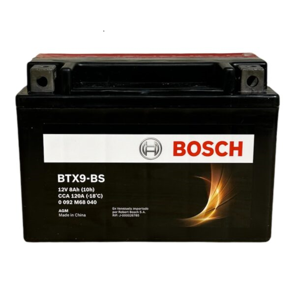 BATERÍA BTX9-BS SUZUKI(GSR600) BAJAJ(PULSAR NS200) KTM(DUKE200,390,690) 12V/8AH/CCA 120A M6/AGM 150*87*105MM MOTOCICLETA