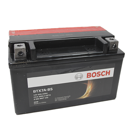 BATERÍA BTX7A-BS KYMCO(AGILITY125) KAWASAKI(NINJA250) AKT(DINAMIC125) 12V/6AH/CCA 100A M6/AGM 150*87*93MM MOTOCICLETA