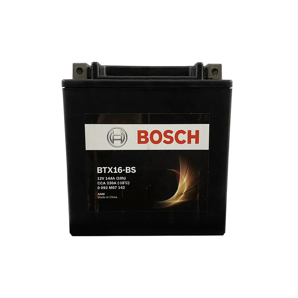 BATERIA BOSCH MOTOCICLETA M6/AGM 14 Ah - 230 CCA CAJA 16-BS (270;16-BS;IZ) L 150 AN 87 AL 161 CM