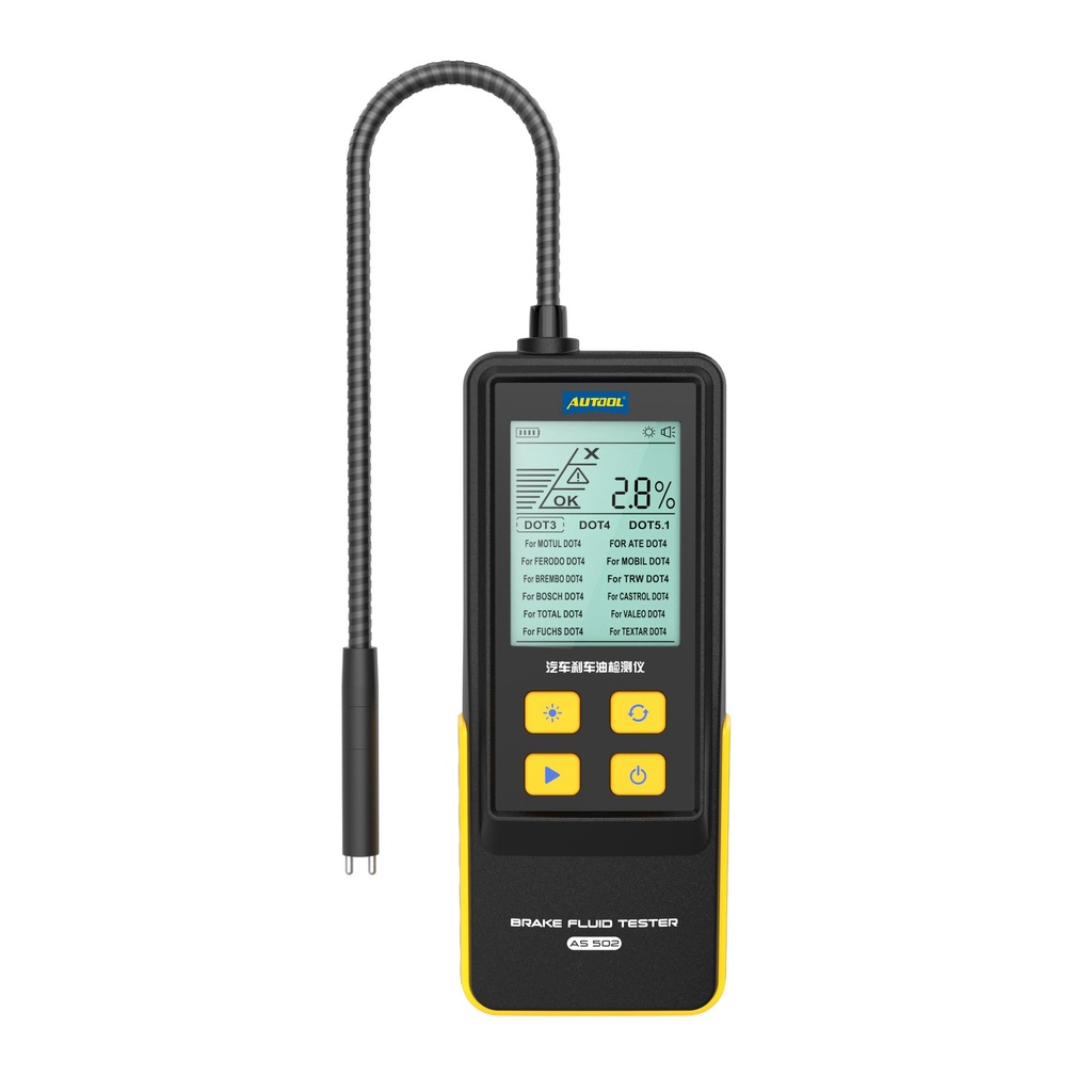 PROBADOR LIQUIDO DE FRENOS AS502 DIGITAL  (-10 °C ~ 60 °C, DOT3,DOT4.DOT 5.1) MOTOCICLETA Y VEHICULO