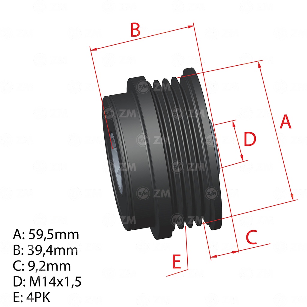 [5696.005.66] POLEA RUEDA LIBRE TOYOTA CAMRY COROLLA