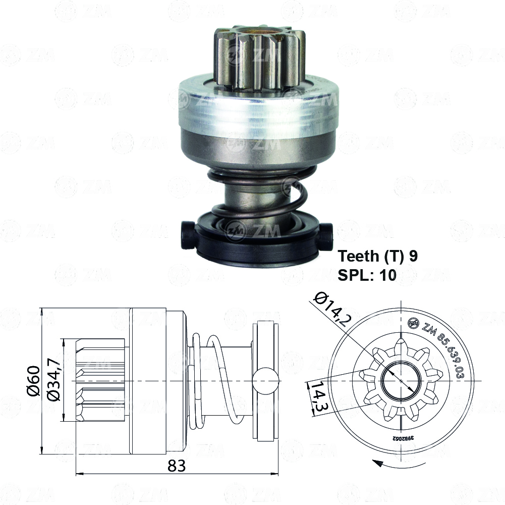 [858563903] BENDIX MERCEDES BUS 914 MOTOR OM 9D