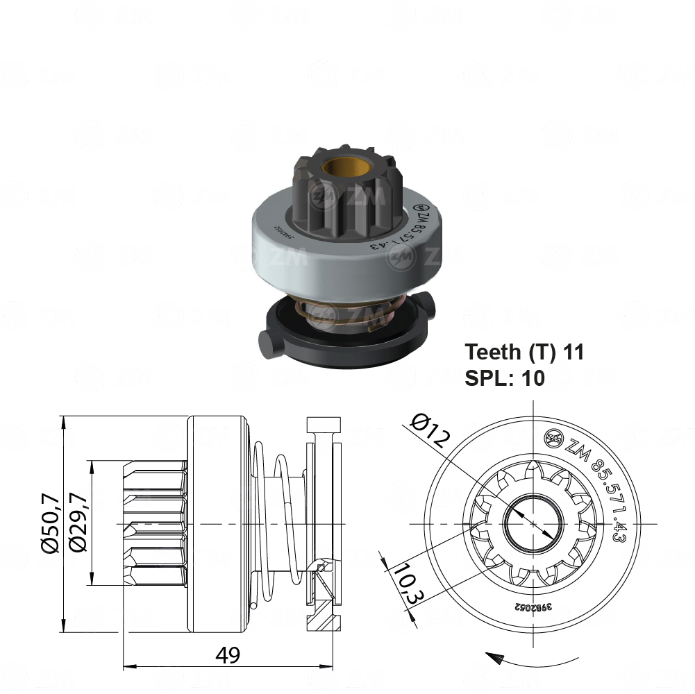 [858557143] BENDIX RENAULT MEGANE DE PIN 29.5MM 11D