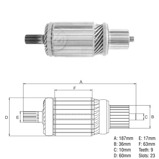 [438342103] INDUCIDO TOYOTA LAND CRUISER 80 91 KOMATSU WA120 WA18 WA250 NPR TIPO DENSO RELACIONADO 4.5KW 24V 9ESTRIAS