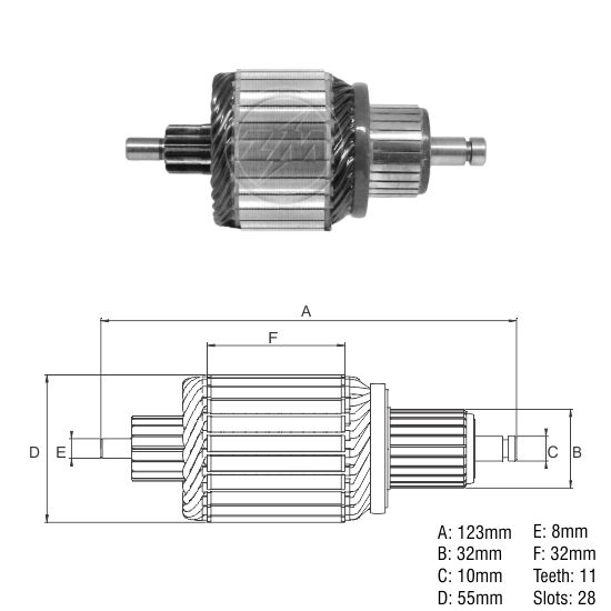 [438357107] INDUCIDO ARRANQUE VW JEETA GOLF 123MM 11 ESTRIAS