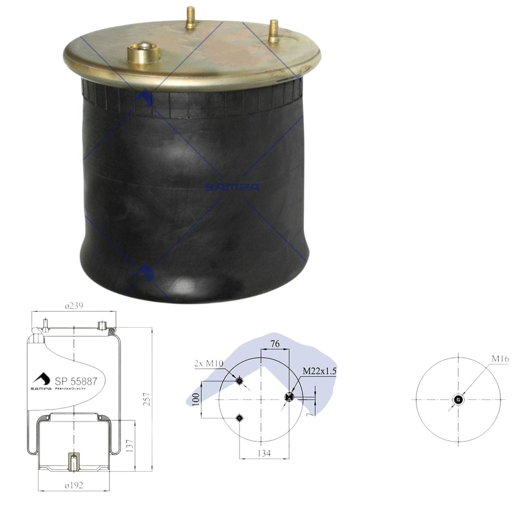 BOMBONA SUPENSION DEL DAF CF65, CF75, CF85 W01M588721 W01M588722