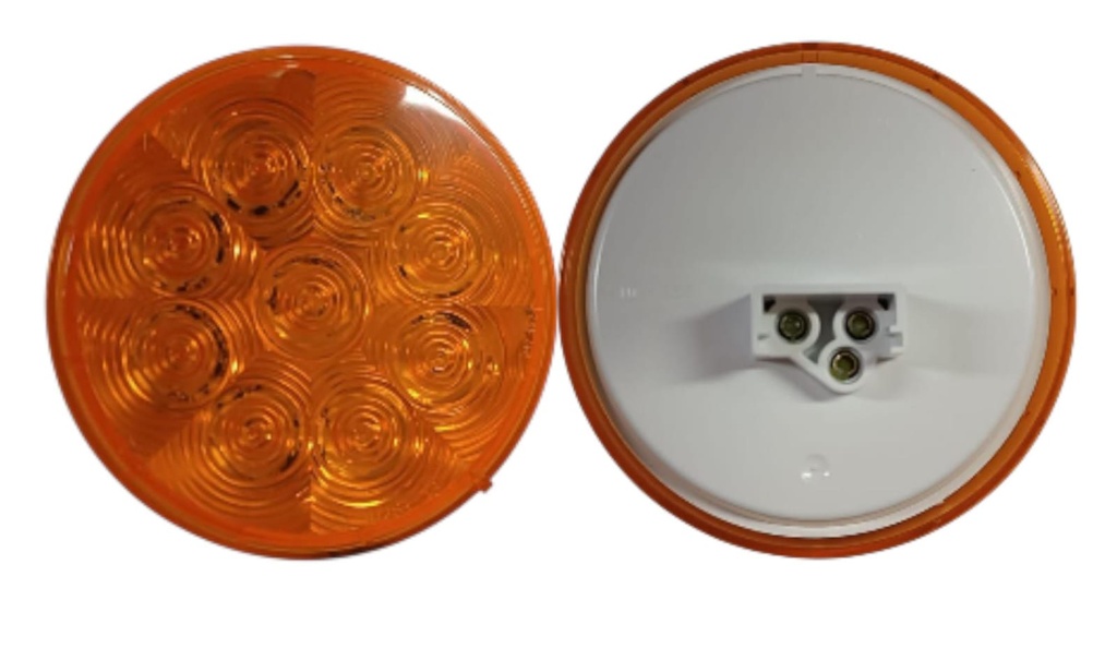 LUZ LED REDONDA 4″ 12-24V AMARILLA DIRECCIONAL 9 DIODOS PARA CONECTOR PL3 NO INLCUIDO