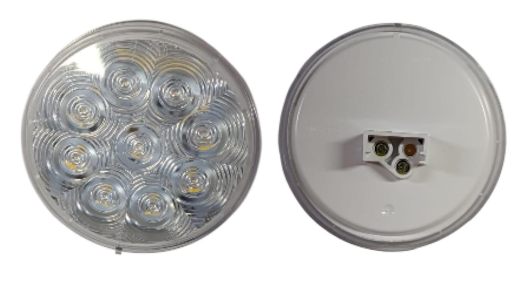 [PT-M826C-9] LUZ LED REDONDA 4″ 12-24V BLANCA REVERSA 9 DIODOS PARA CONECTOR PL3 NO INLCUIDO