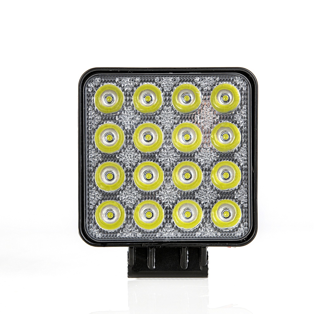 EXPLORADORA LED 4" CUADRADA 16 LEDS 10-30V 48W 3000LM LARGO ALCANCE 108X108X50MM