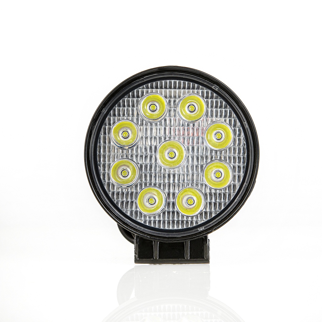EXPLORADORA LED 4" REDONDO 9 LEDS 10-30V 27W 1800LM LARGO ALCANCE 112X112X50MM