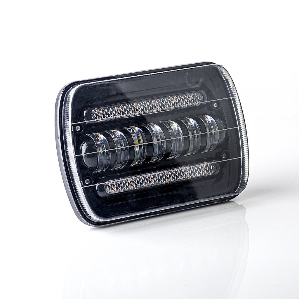 [LDS7REC-0103] FARO LED 7 RECTANGULAR 70W 10-30V ALT-BAJ C-CRUCE BLANCO-AMBAR 65mm (UNIDAD)