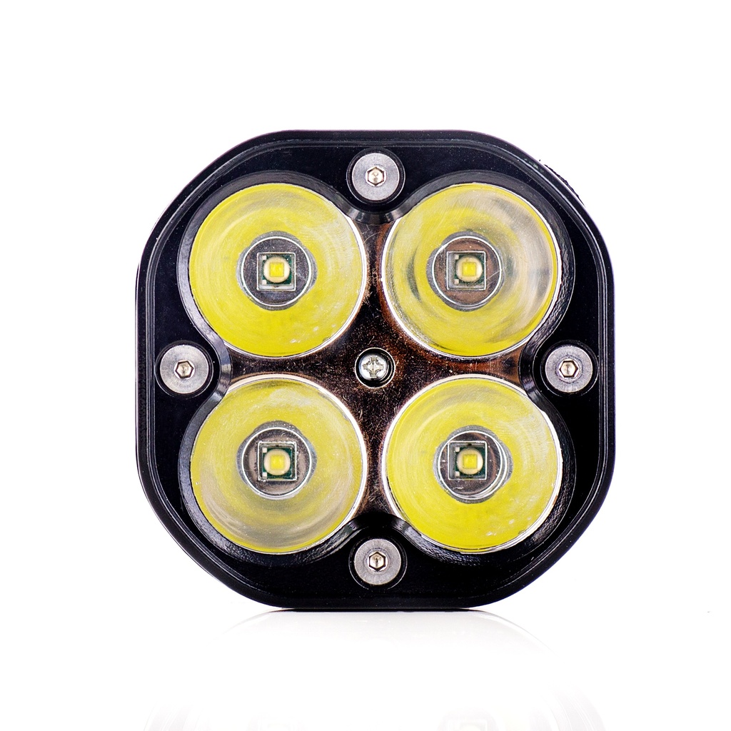 [LDS3SQ-0208 - WHITE] EXPLORADORA LED 3" CUADRADA 4 LEDS DE 5W 20W 2000LM LARGO ALCANCE LUZ BLANCA 78X78X55MM