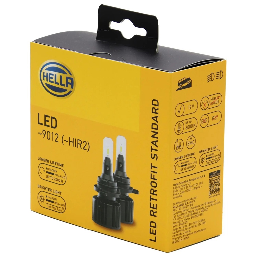 [98358450071] BOMBILLO LED RETROFIT STD 9012/HIR2 PX20D 12V/24V 18W - 6000K LUZ BLANCA SET X 2