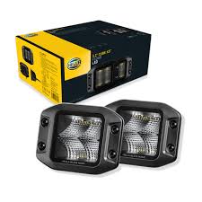 [98358176831] EXPLORADORA LED SET X2 UNIVERSAL CUADRADA BLACK MAGIC 4.80"12-24V 3000LM CORTO ALCANCE