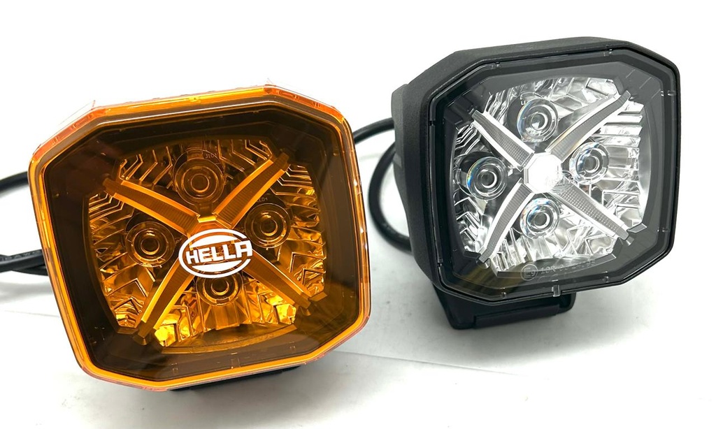 [98358233501] EXPLORADORA AUXILIARES LED SERIE X 4.3" HIBRIDA (CORTO+LARGO ALCANCE) - SET CONECTOR DEUTSCH INCLUYE CUBIERTAS AMBAR - PO BLANCA/AMBAR - LUZ DE CURVA 12V / 24V 5700K ECE-R10,REACH, ROHS, CE, CP65 / IP67, IP69K SET X 2