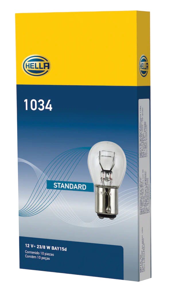 BOMBILLO INCANDESCENTE 1034 BAY15D 12V P23/8W S8  X UNIDAD EMPAQUE CAJA X 10