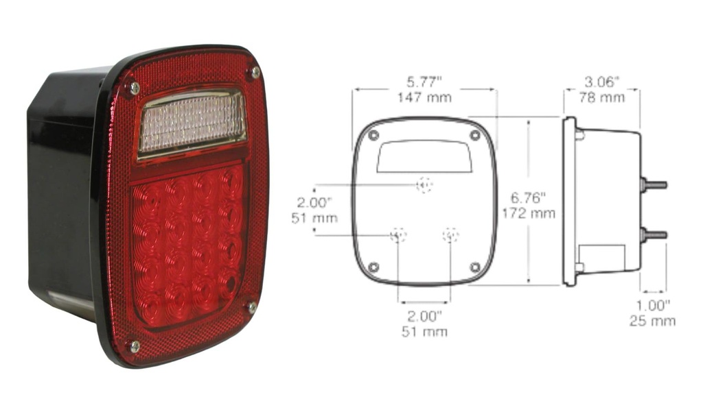 LUZ LED 845 TRASERA COMBINADA RECTANGULAR BOLSA DE POLIETILENO