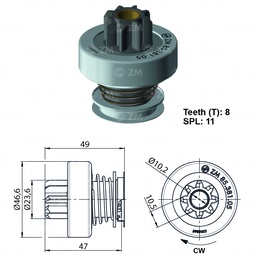 [858538105] BENDIX RENAULT LOGAN SANDERO DUSTER 8D PIÑ 23.5MM L47MM