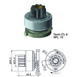 [858576006] BENDIX PEUGEOT RENAULT CLIO 9D PIÑ 25.8MM L4.7 MM