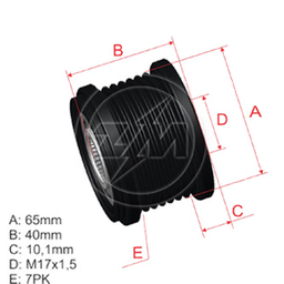 [5696.010.15] POLEA RUEDA LIBRE NISSAN CABSTAR MURANO 2.5 NAVARRA 2.5 PATHFINDER 2.5 17X7 23151EB30A A252C564FE 354111 5607