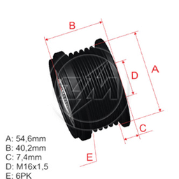 [5696.012.20] POLEA RUEDA LIBRE CITROEN C5 C8 XSARA MAZDA 2 PEUGEOT 206 306 307 406 SUZUKI GRAND VITARA TRACKER 99 6X16 3177168D00 96.012.28