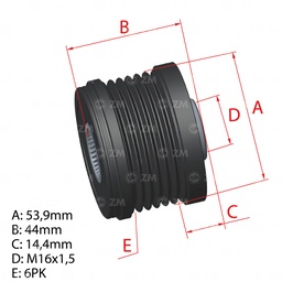 [5696.012.60] POLEA RUEDA LIBRE AUDI A6 CITROEN C3 AIR CROSS II C3 III C3 PICASSO C4 CACTUS PICASSO PEUGEOT 208 3008 31 308 6PK 1622780280