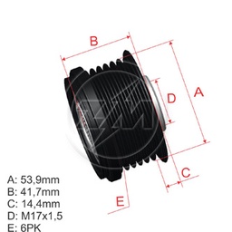 [5696.010.13] POLEA RUEDA LIBRE NISSAN ALTIMA L31 04-07 L32 06-13 SENTRA B15 XTRAIL T30 T31 MURANO 08 6X17 231516N21A A252C55675 60838523