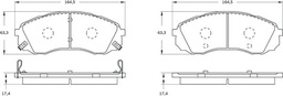 [FP0986BB0925] PASTILLA DE FRENO DEL NEW BLUE FMSI 8775-D1566 HYUNDAI H1 2010 - 06, KIA CARNIVAL 2010 - 06, KIA SEDONA 06  