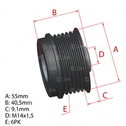 [5696.005.67] POLEA RUEDA LIBRE HONDA ACURA PILOT 6X14 31141RV0A01