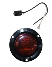 [TL-001154] LÁMPARA REDONDA 2.5" ROJA ARO NEGRO INCRUSTADO 12-24V CONECTOR PL3 INCLUIDO