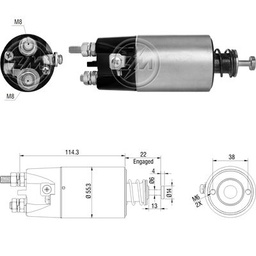 [02ZM-1897] AUTOMATICO MITSUBISHI KOBELCO 24V SIN OREJAS