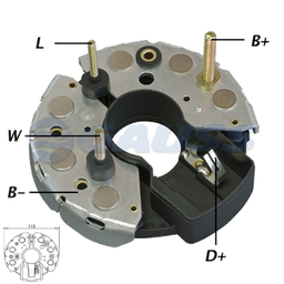 [07GA1509] RECTIFICADOR KOMATSU MF MB MERCEDES BENZ 95AMP 6X35A M6X50A M4X50 M5X45 TRIDIODO 113MM (GA018 GA034) TIPO BOSCH