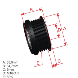 [5696.000.04] POLEA RUEDA LIBRE AUDI A4 A9 1.9 SKODA FELICIA 1.9 VOLKSWAGEN GOLF 5X16 028903119AN F00M991390 5382