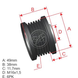 [5696.012.01] POLEA RUEDA LIBRE RENAULT LAGUNA I TRAFIC II MASTER MEGANE VOLVO S40 I 1.9 V40 1.9 6X16 2315100Q0B 8200584040 5410