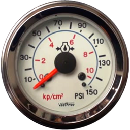 [16117007] MARCADOR ACEITE MECANICO 150PSI TABLERO BLANCO ARO CROMADO