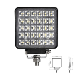 [28GL505] EXPLORADORA LED CUADRADA 2250LUMENS 111MM ALTO 136.50MM X 34.80MM PROFUNDIDAD 9-32V 30X1W