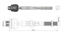 [51ZM-17021455] TERMINAL AXIAL FORD EDGE 09-15 MKX 07-15 L:220 RC:M22-1 50 RP:M16-1 50 TP:132N.M MTC:326N.M 