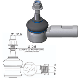 [51ZM-27011407] TERMINAL EXTERNA DIRECCION CHEVROLET CORSA MACHORP:M10-1.50 RC:M14-1.50 C:1:6 L:78C0.046IC:Ø10 5RC:M14-1 50RP:M10-1 50 